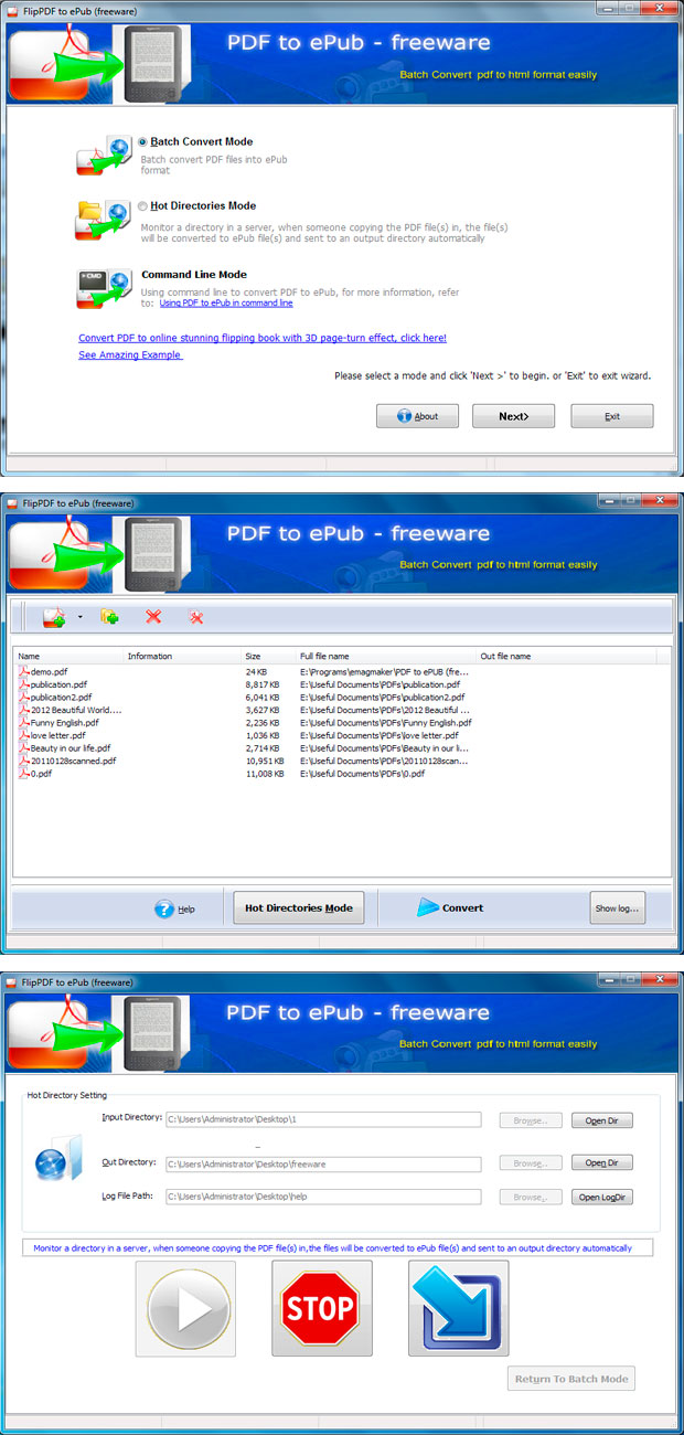 Windows 7 FlipBuilder Free PDF to ePub 1.0.0 full