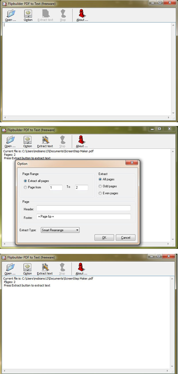Windows 7 FlipBuilder PDF to Text (Freeware) 1.0.0 full