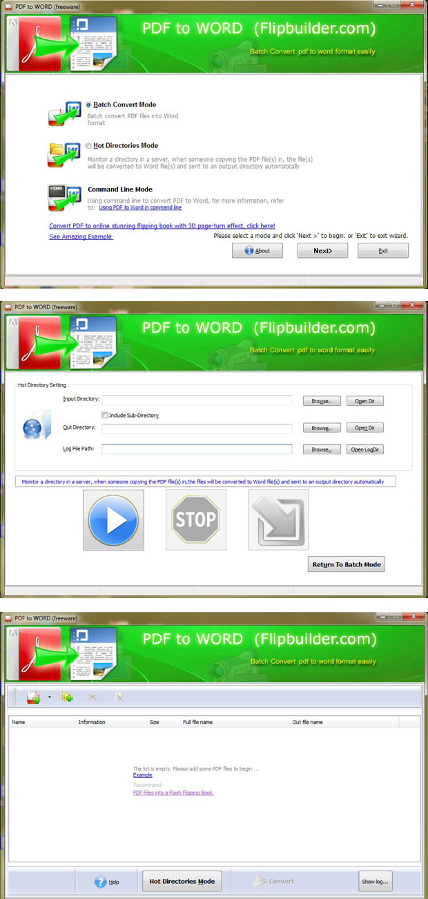 Windows 8 FlipBuilder PDF to Word (Freeware) full