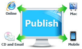 Publish online, or for CD, DVD, Email