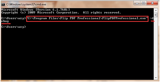 run Flip PDF Professional debug function