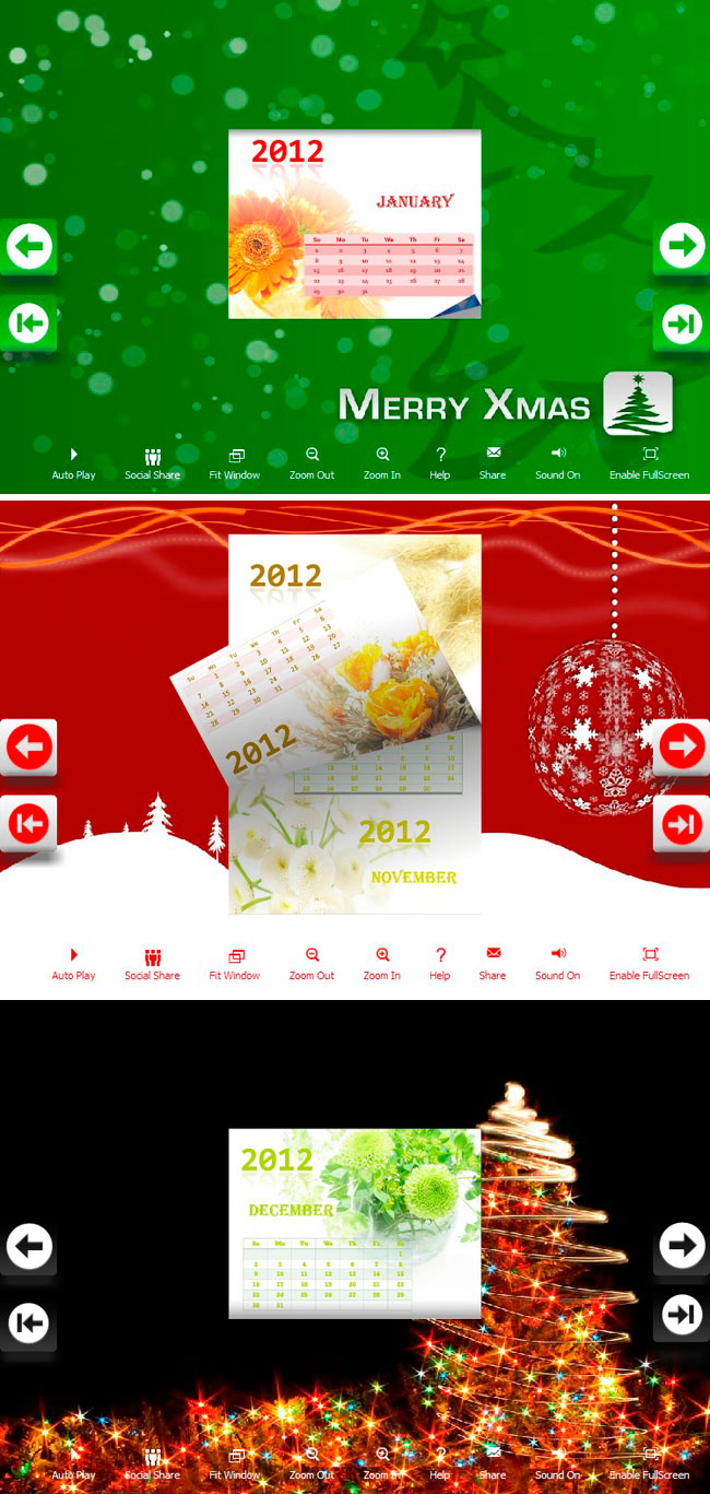 Windows 8 Flipbook_Themes_Package_Calendar_Christmas full