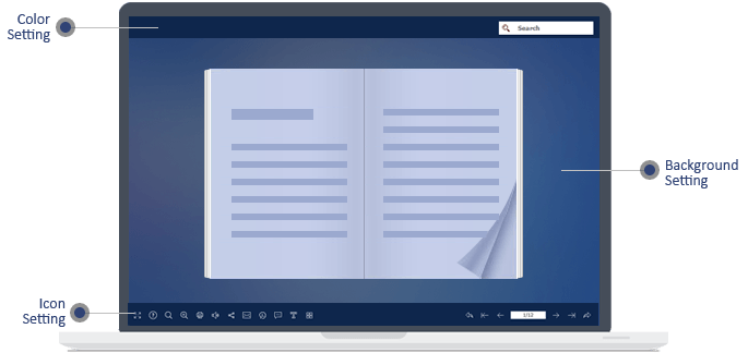 personalizar as configurações do flipbook digital