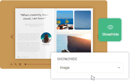 Show/hide effect when creating a flipbook from a PDF with online flipbook maker