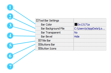 tool bar settings