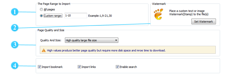 batch convert PDF settings