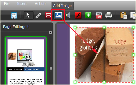 add image to flipping page