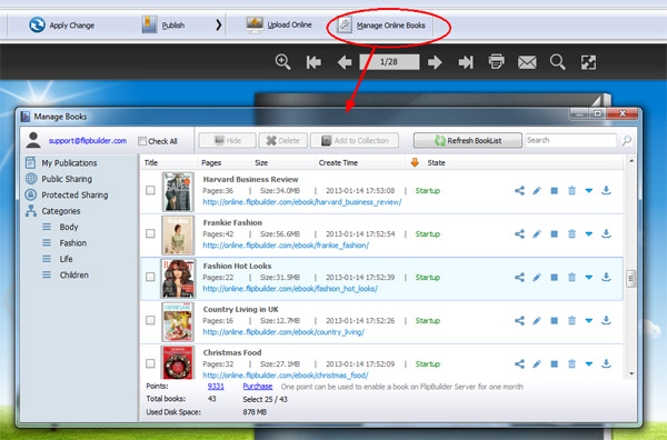 manage online flipbooks